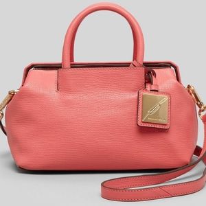 Brian Atwood sandra mini satchel pink gold